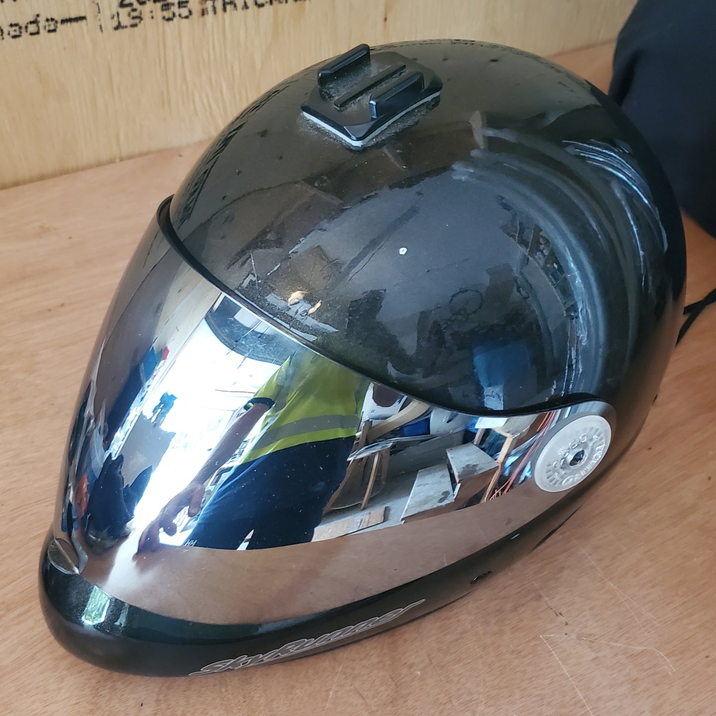 Casque Icaro Skyrunner XL noir avec visière miroir