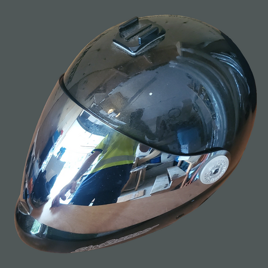 Casco Icaro Skyrunner XL negro con visera de espejo