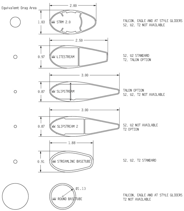 WillsWing downtubes / uprights