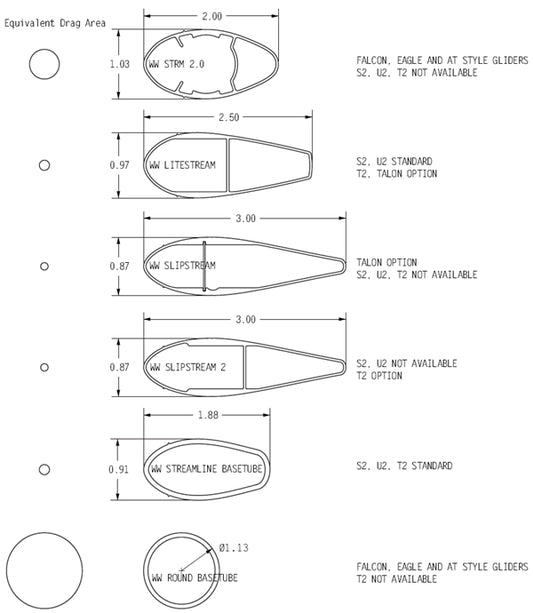 WillsWing downtubes / uprights